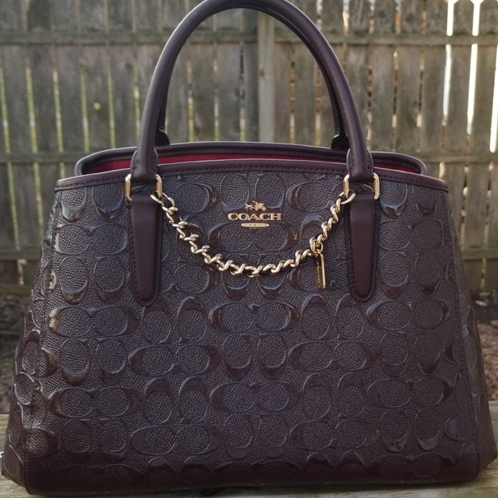 Coach Margot carryall in GLITTERY oxblood